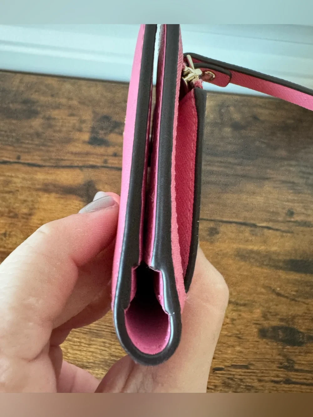 Kate Spade Pink Continental Snap Wallet Card Holder ID Zip Pocket
